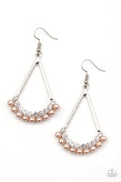 Paparazzi Top to Bottom - Brown Earrings
