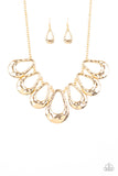 Paparazzi Teardrop Envy - Gold Necklace