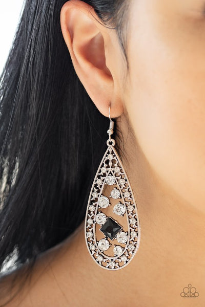 Paparazzi Drop-Dead Dazzle - Black Earrings