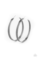 Paparazzi Midtown Marvel - Black Hoop Earrings