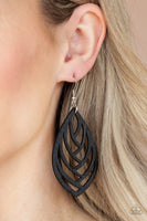 Paparazzi Out of the Woodwork - Black Earrings