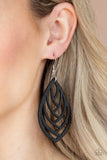 Paparazzi Out of the Woodwork - Black Earrings