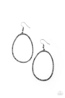 Paparazzi OVAL-ruled! - Black Earrings