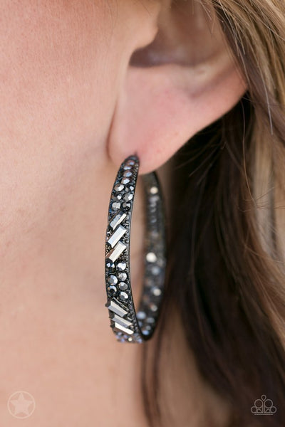 Paparazzi GLITZY By Association - Black Earrings