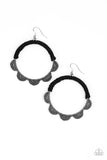 Paparazzi Tambourine Trend - Black Earrings