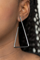 Paparazzi Go Ahead and TRI - Black Hoop Earrings