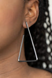 Paparazzi Go Ahead and TRI - Black Hoop Earrings