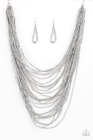 Paparazzi Dauntless Dazzle - Silver Necklace