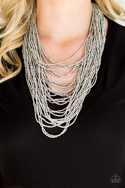 Paparazzi Dauntless Dazzle - Silver Necklace