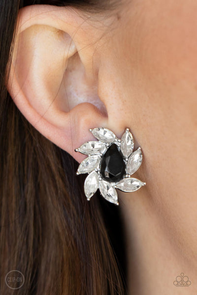 Paparazzi Sophisticated Swirl - Black Clip-On Earrings