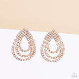 Paparazzi Take a POWER Stance - Gold Post Earrings