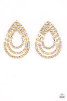 Paparazzi Take a POWER Stance - Gold Post Earrings