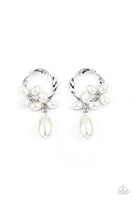 Paparazzi Elegant Expo - White Post Earrings