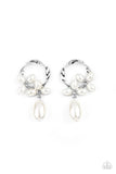Paparazzi Elegant Expo - White Post Earrings