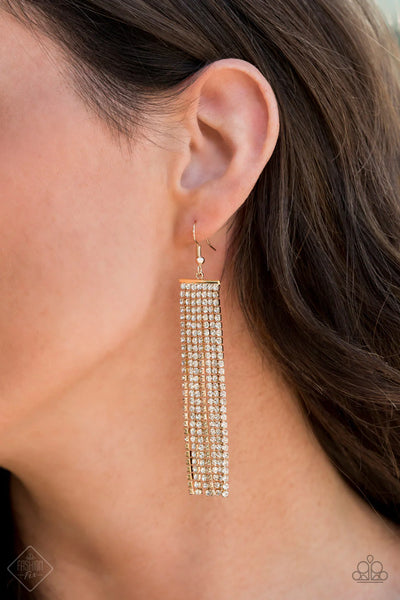 Paparazzi Top-Down Shimmer - Gold Earrings