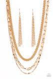 Paparazzi Galvanized Grit - Gold Necklace