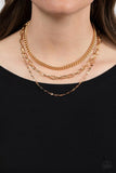 Paparazzi Galvanized Grit - Gold Necklace