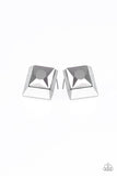 Paparazzi Stellar Square - Silver Post Earrings