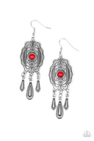 Paparazzi Natural Native - Red Earrings