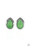 Paparazzi Stone Spectacular- Green Earrings