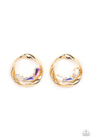 Paparazzi Imperfect Illumination - Gold Post Earrings