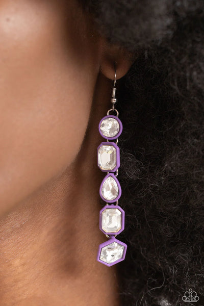 Paparazzi Developing Dignity - Purple Earrings