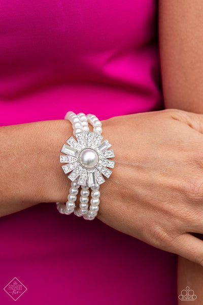 Paparazzi Gifted Gatsby - White Bracelet