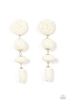 Paparazzi Twine Tango - White Post Earrings