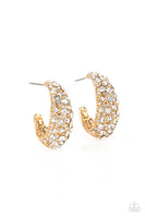 Paparazzi Glamorously Glimmering - Gold Hoop Earrings