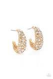 Paparazzi Glamorously Glimmering - Gold Hoop Earrings