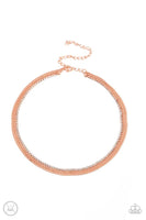 Paparazzi Glitzy Gusto - Copper Choker Necklace