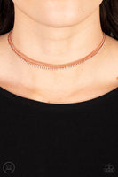 Paparazzi Glitzy Gusto - Copper Choker Necklace