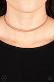 Paparazzi Glitzy Gusto - Copper Choker Necklace