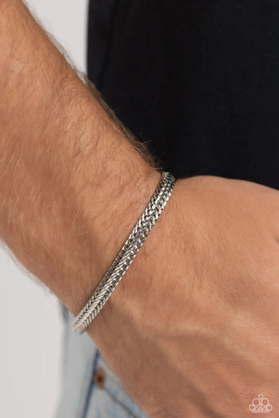 Paparazzi Cable Train - Silver Men’s Bracelet