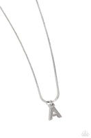 Paparazzi Seize the Initial - A - Silver Necklace