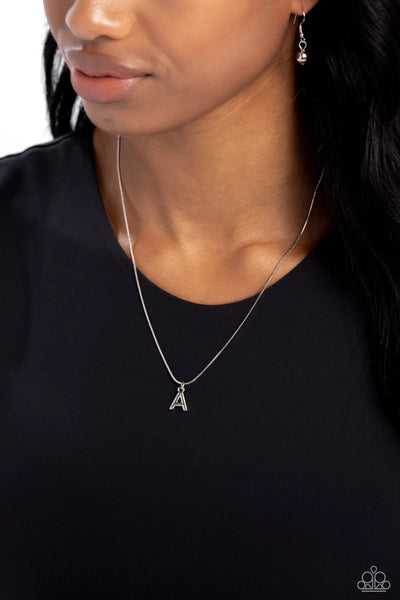 Paparazzi Seize the Initial - A - Silver Necklace