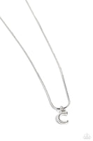 Paparazzi Seize the Initial - C - Silver Necklace