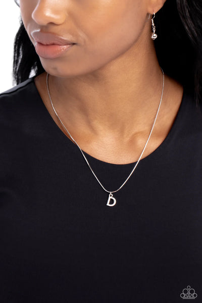Paparazzi Seize the Initial - D - Silver Necklace