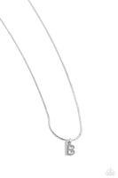 Paparazzi Seize the Initial - B - Silver Necklace