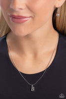 Paparazzi Seize the Initial - B - Silver Necklace
