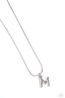 Paparazzi Seize the Initial - M - Silver Necklace