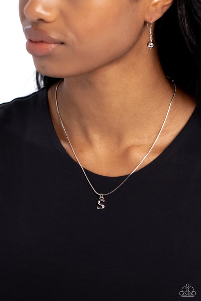 Paparazzi Seize the Initial - S - Silver Necklace