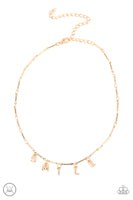Paparazzi Say My Name - Gold Choker Necklace