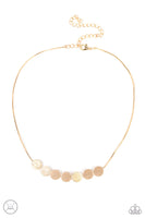 Paparazzi Slimmer Glimmer - Gold Choker Necklace