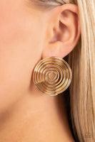 Paparazzi COIL Over - Gold Post Earrings