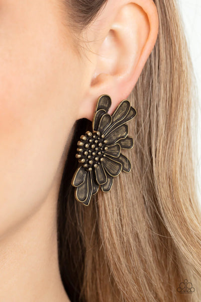 Paparazzi Farmstead Meadow - Brass Post Earrings