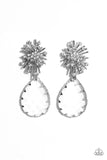 Paparazzi Stellar Shooting Star - White Post Earrings