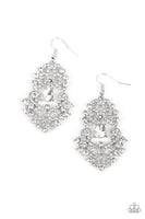 Paparazzi Sociable Sparkle - White Earrings