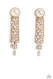 Paparazzi Genuinely Gatsby - Gold Post Earrings