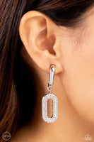 Paparazzi Linked Luxury - White Clip-On Earrings